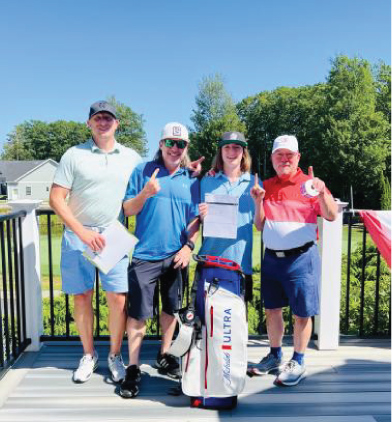 The WINNERS! Dan Hendrickson, Michael Delia, Jaxson Delia and MOAA member Mike Delia